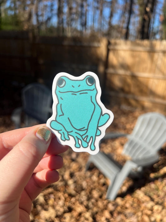 Aqua Frog Sticker | Waterproof Vinyl Die Cut, Laptop Decal