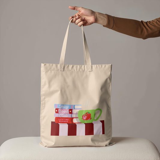 Spicy Book Club Canvas Tote Bag | Booktok Reader Gift