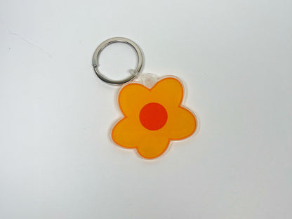 Tangerine Flower Keychain | Floral Charm | Original Design Bag Charm | Lightweight Accessory | Botanical Gift