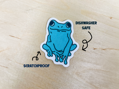 Aqua Frog Sticker | Waterproof Vinyl Die Cut, Laptop Decal