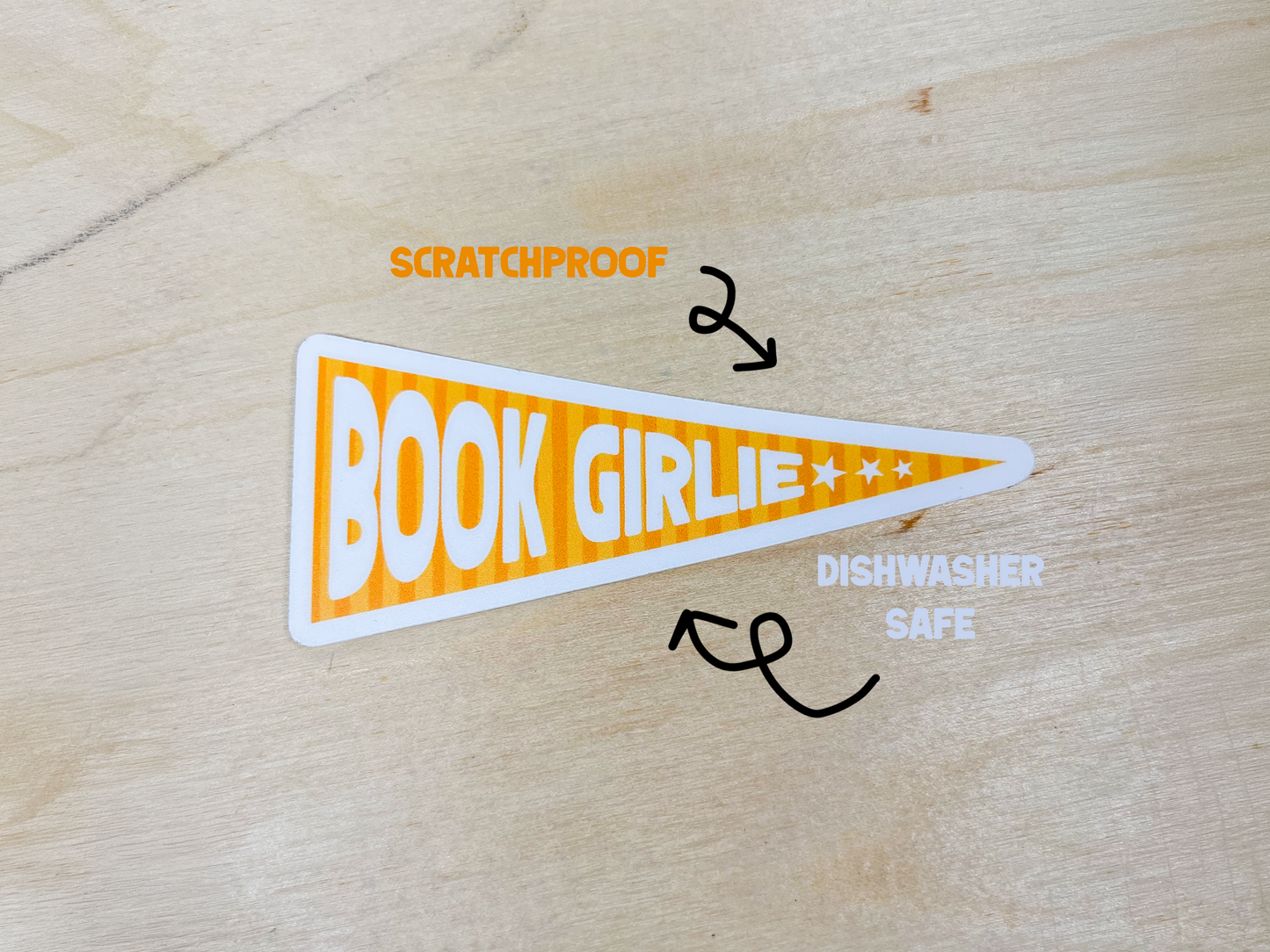 Book Girlie Pennant Flag Sticker