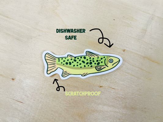 Brown Trout Vinyl Sticker | Fishing Waterproof Decal | For Outdoors Laptop & Water Bottle | Wildlife Sticker