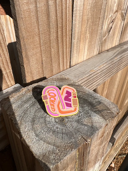 Locked In Soft Enamel Pin | Gold Lesbian Pride Pin