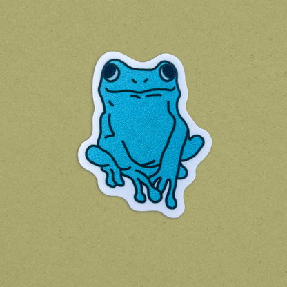 Aqua Frog Sticker | Waterproof Vinyl Die Cut, Laptop Decal