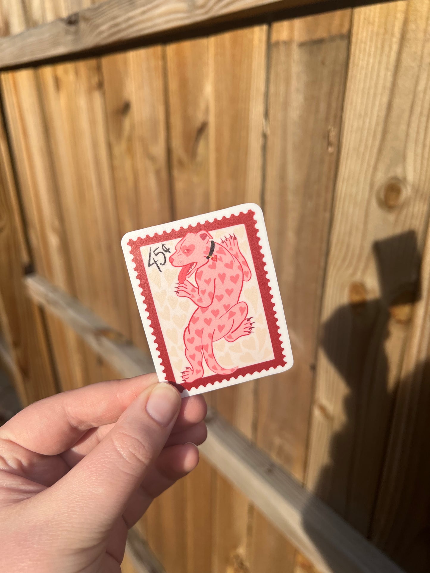 Pitbull Postage Stamp Sticker