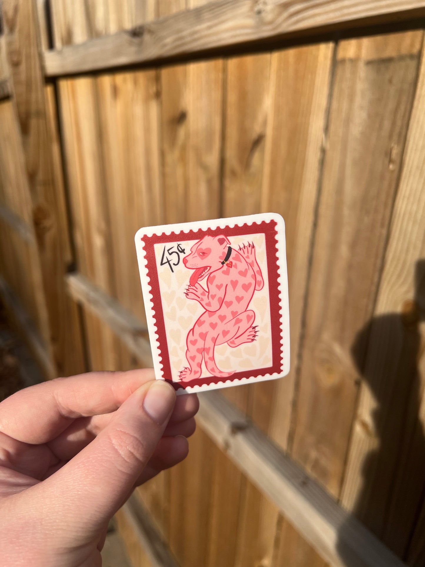 Pitbull Postage Stamp Sticker