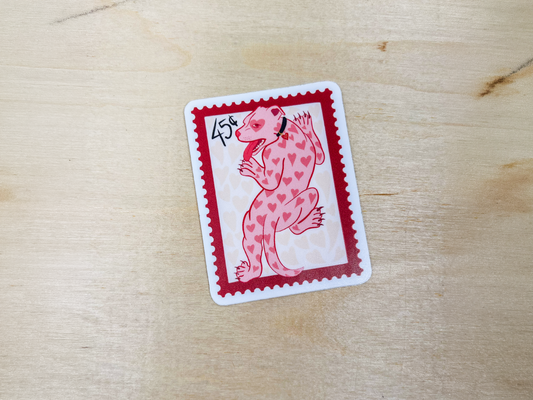 Pitbull Postage Stamp Sticker