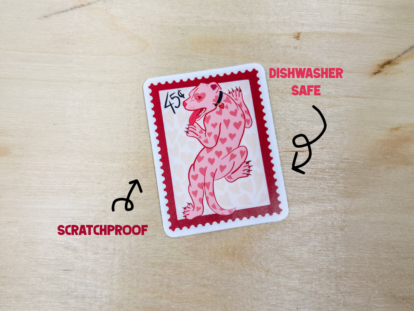 Pitbull Postage Stamp Sticker