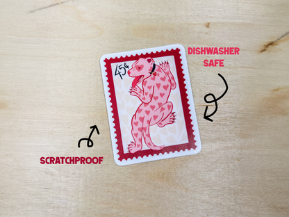 Pitbull Postage Stamp Sticker