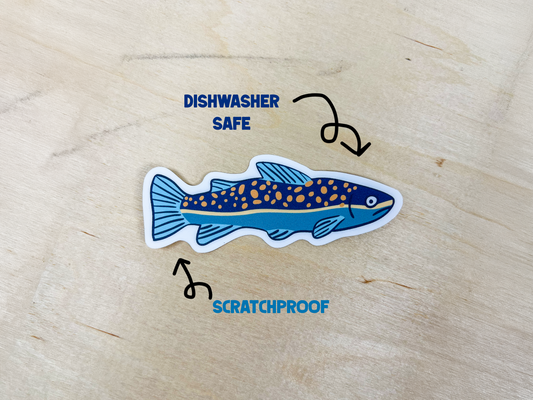 Rainbow Trout Vinyl Sticker | Fishing Waterproof Decal | For Outdoors Laptop & Water Bottle | Wildlife Sticker