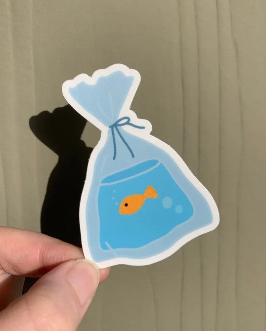 Goldfish in a Bag Sticker | Aquarium Vinyl Decal