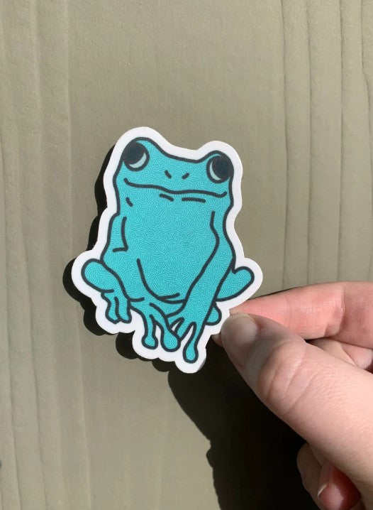 Aqua Frog Sticker | Waterproof Vinyl Die Cut, Laptop Decal