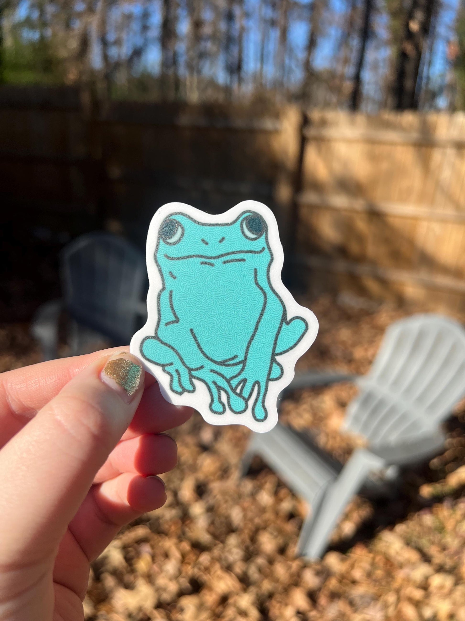 Aqua Frog Sticker | Waterproof Vinyl Die Cut, Laptop Decal