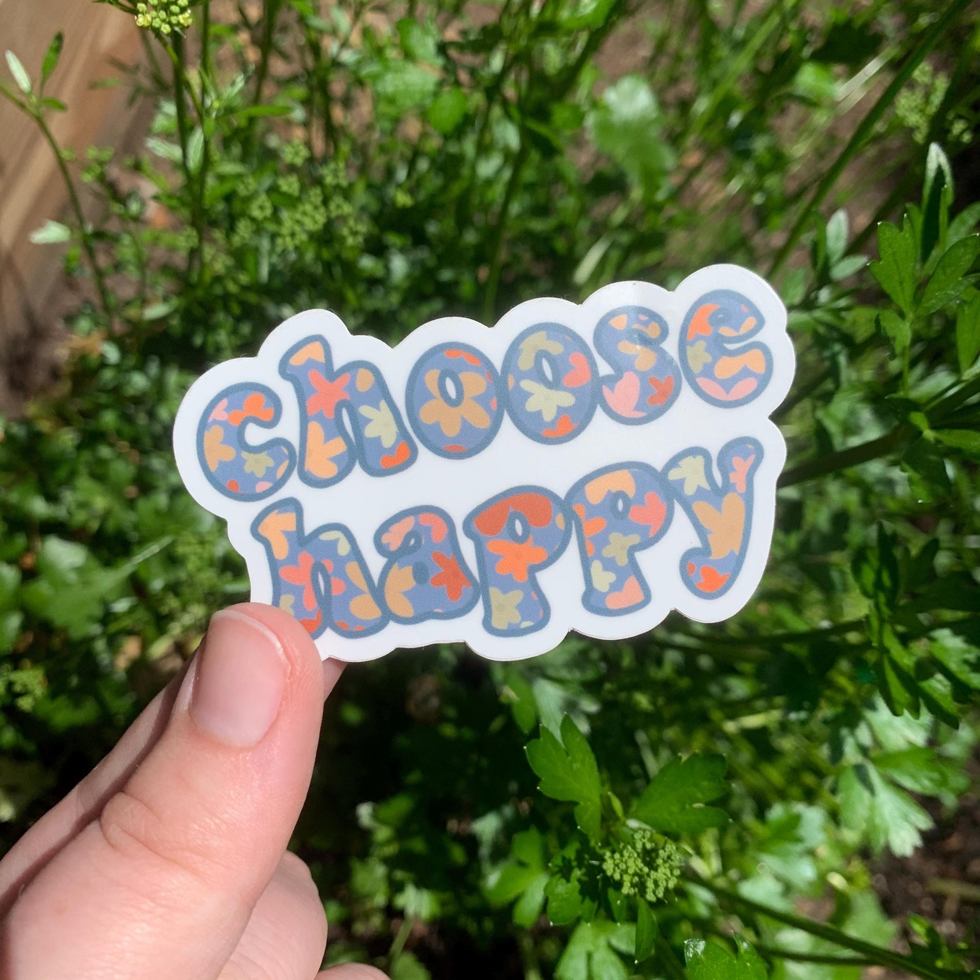 Choose Happy Vinyl Sticker | Motivational Laptop Decal