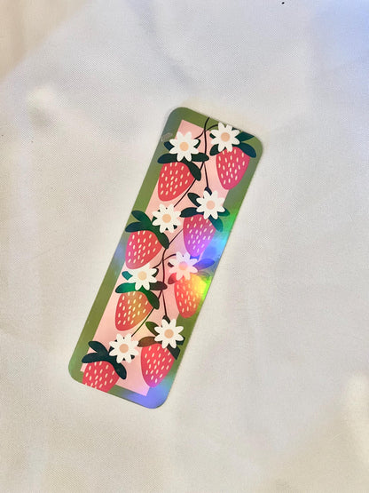 Holographic Strawberry Bookmark | Reader Gift