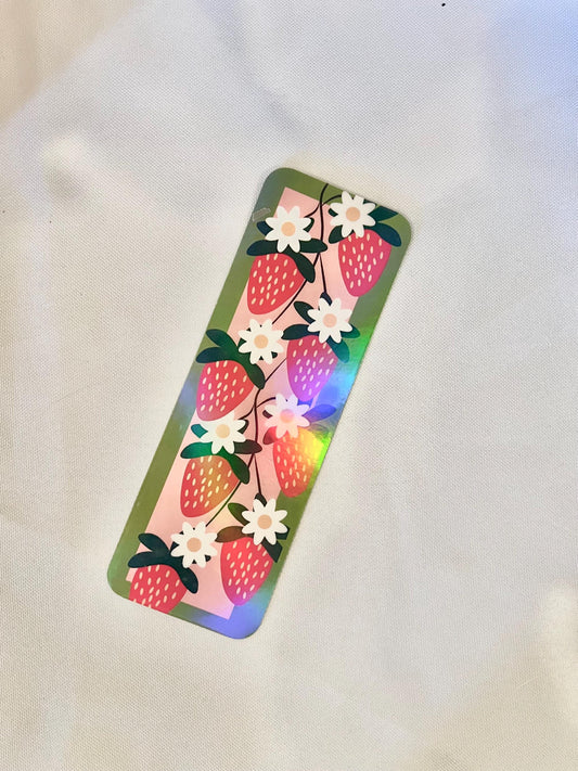 Holographic Strawberry Bookmark | Reader Gift