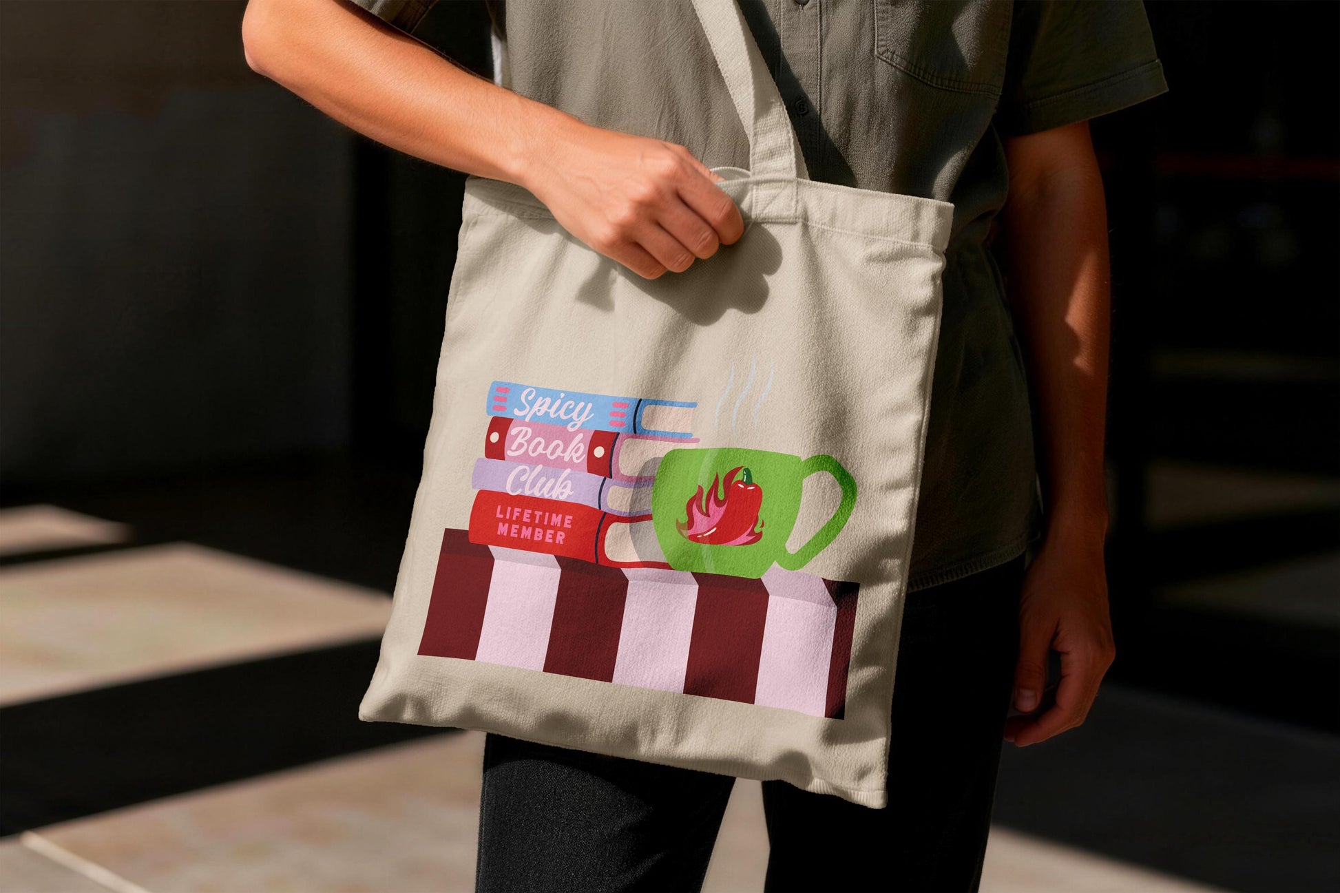 Spicy Book Club Canvas Tote Bag | Booktok Reader Gift