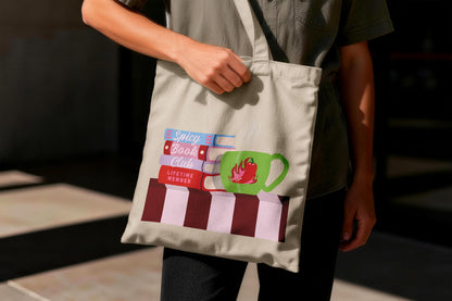 Spicy Book Club Canvas Tote Bag | Booktok Reader Gift