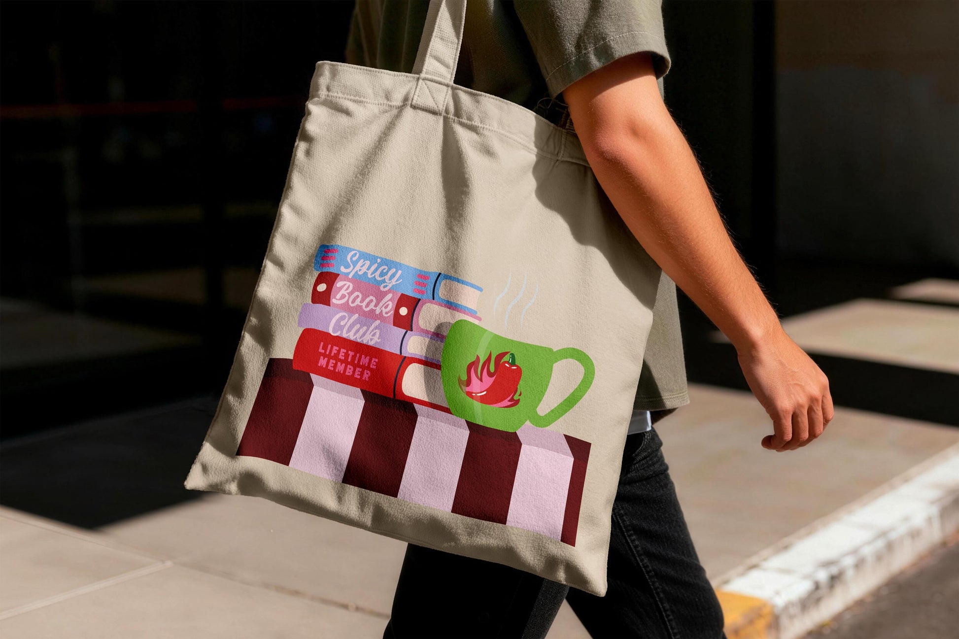 Spicy Book Club Canvas Tote Bag | Booktok Reader Gift