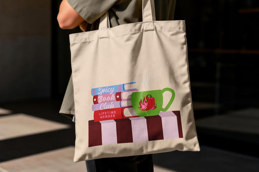 Spicy Book Club Canvas Tote Bag | Booktok Reader Gift