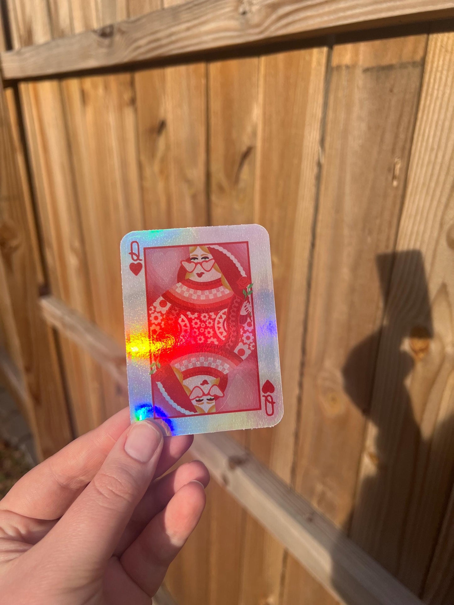 Queen of Hearts Holographic Sticker