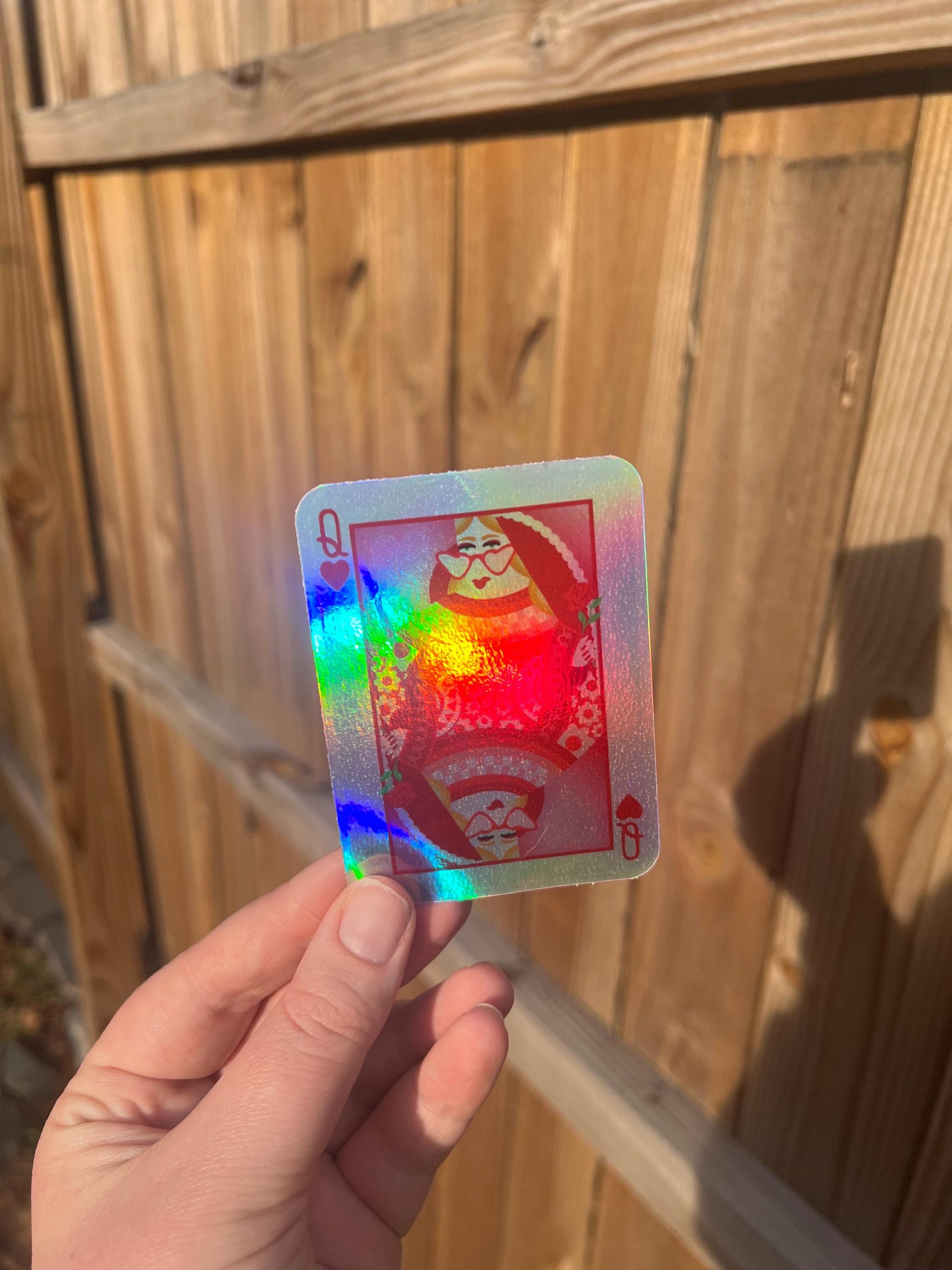 Queen of Hearts Holographic Sticker