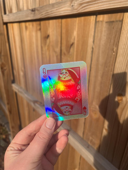 Queen of Hearts Holographic Sticker