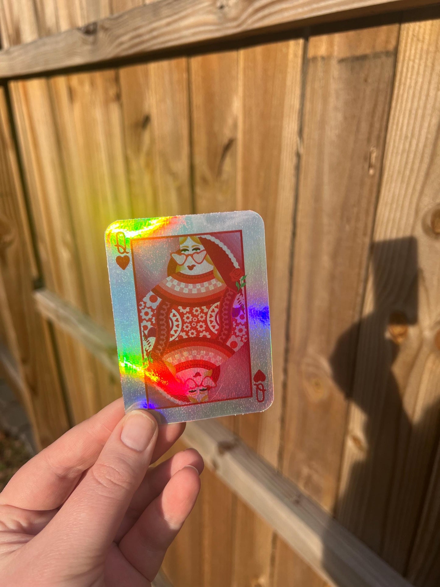 Queen of Hearts Holographic Sticker