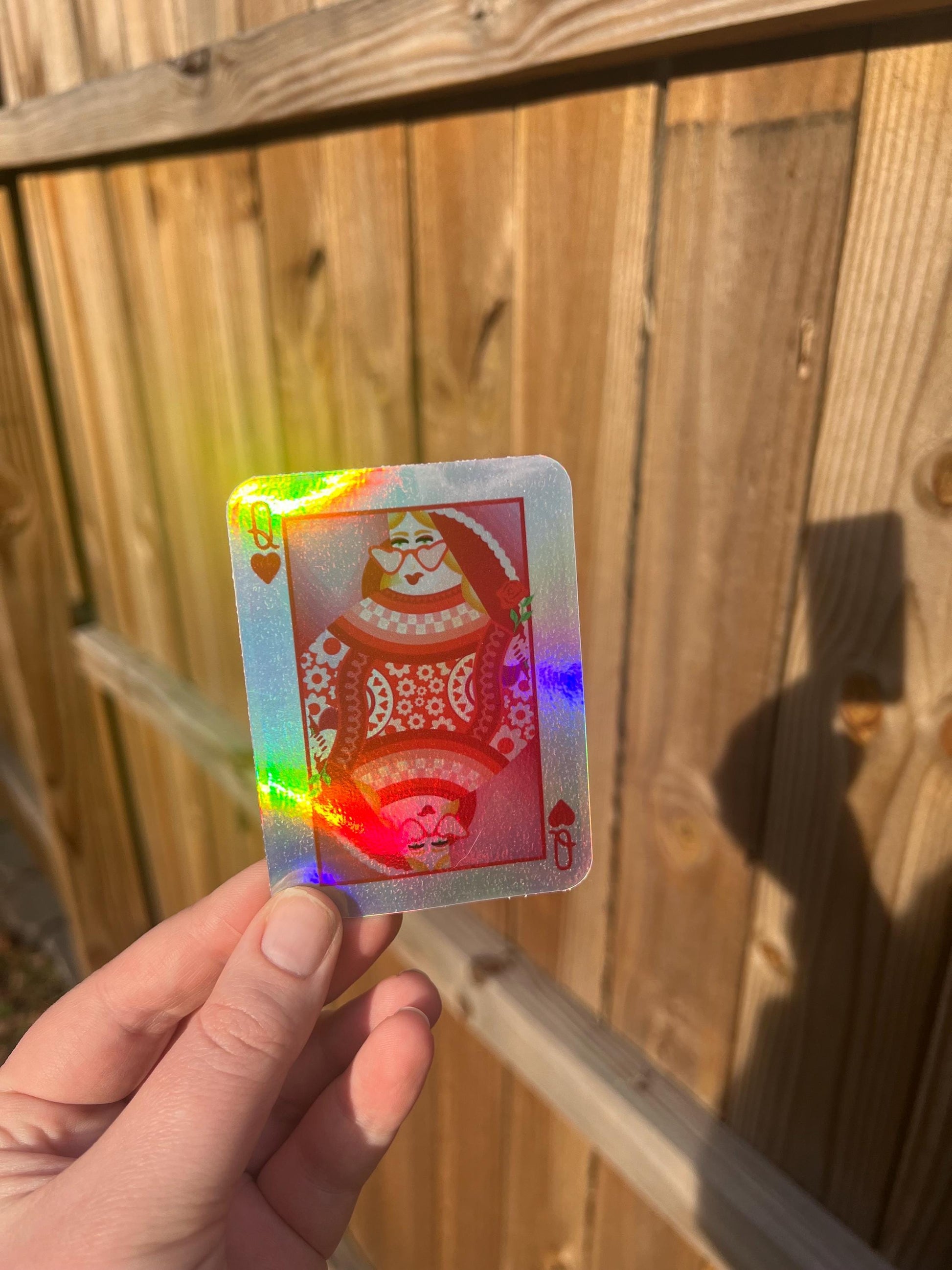 Queen of Hearts Holographic Sticker