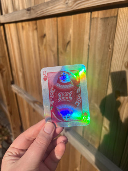 Queen of Hearts Holographic Sticker