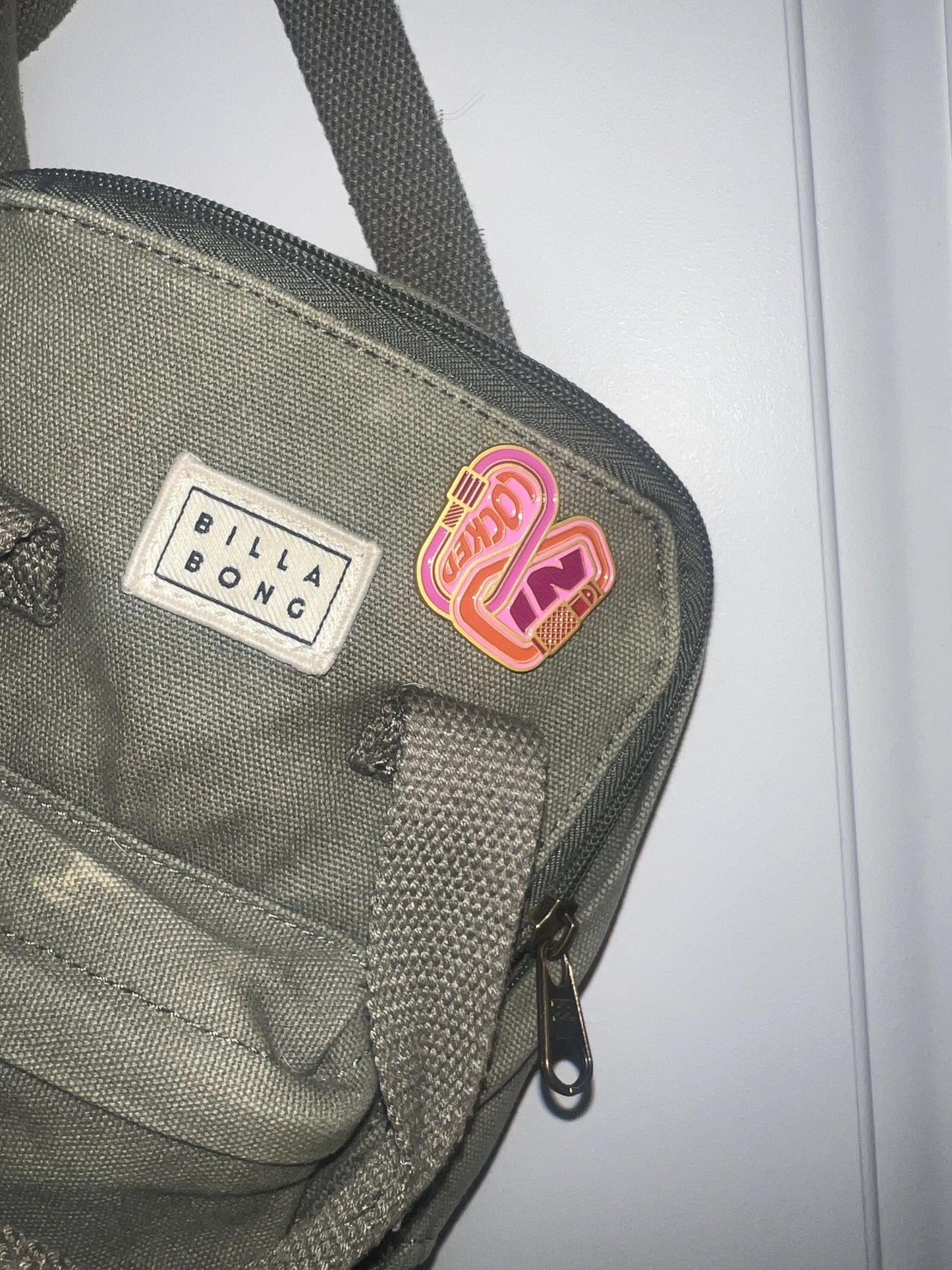 Locked In Soft Enamel Pin | Gold Lesbian Pride Pin