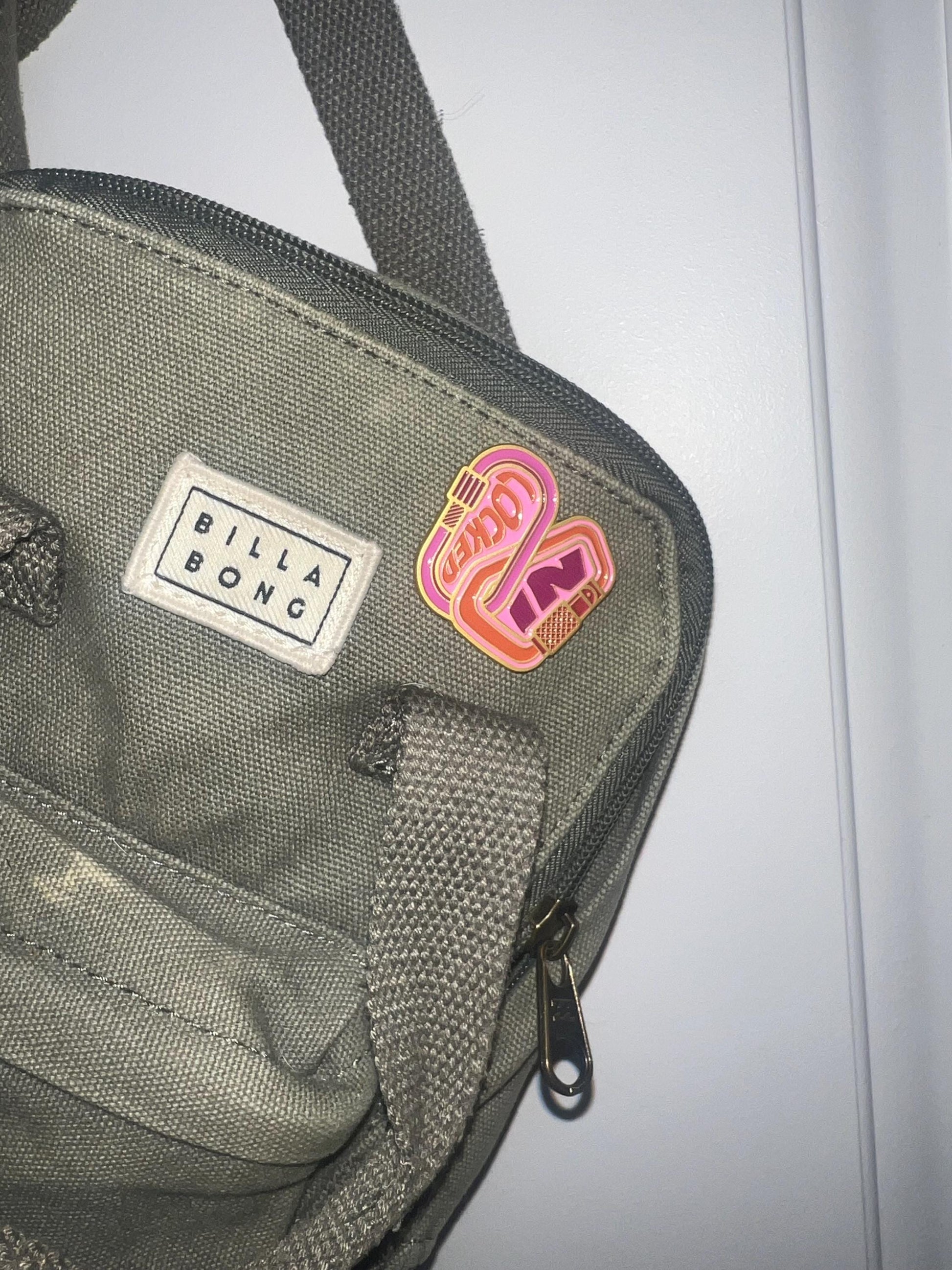 Locked In Soft Enamel Pin | Gold Lesbian Pride Pin