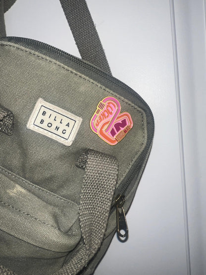 Locked In Soft Enamel Pin | Gold Lesbian Pride Pin