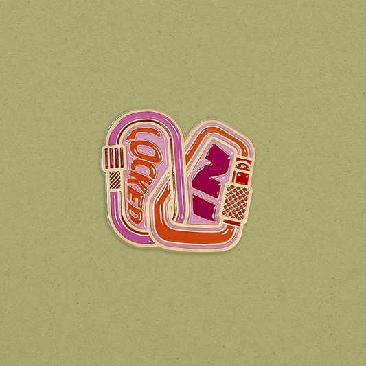 Locked In Soft Enamel Pin | Gold Lesbian Pride Pin