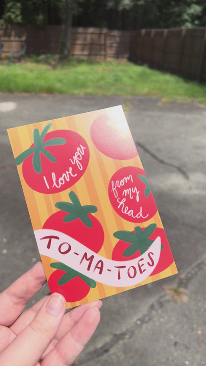 "I Love You From My Head To-Ma-Toes" Postcard