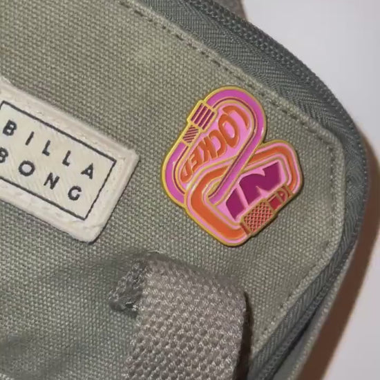 Locked In Soft Enamel Pin | Gold Lesbian Pride Pin
