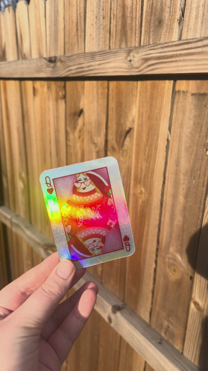 Queen of Hearts Holographic Sticker