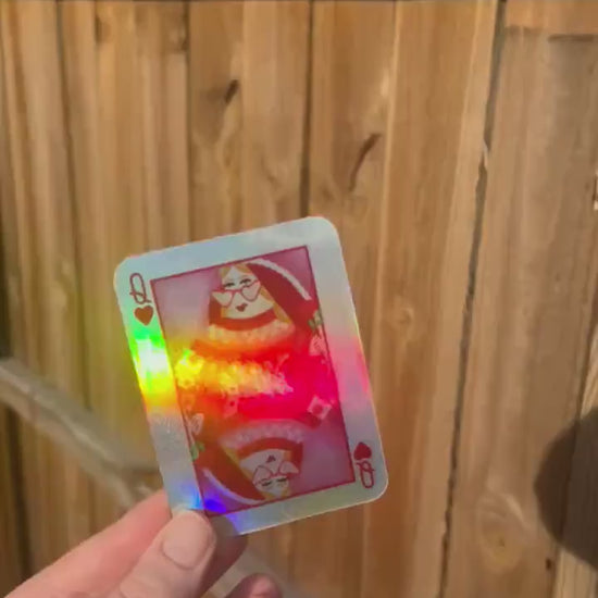 Queen of Hearts Holographic Sticker