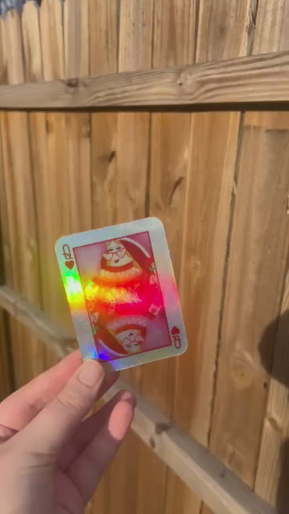 Queen of Hearts Holographic Sticker