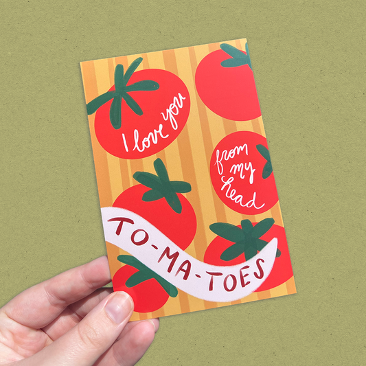 "I Love You From My Head To-Ma-Toes" Postcard